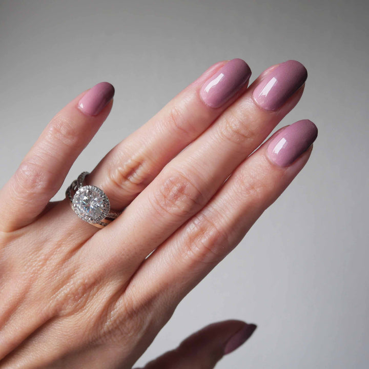 Silky Plum Gradient Nail Wrap Manicure