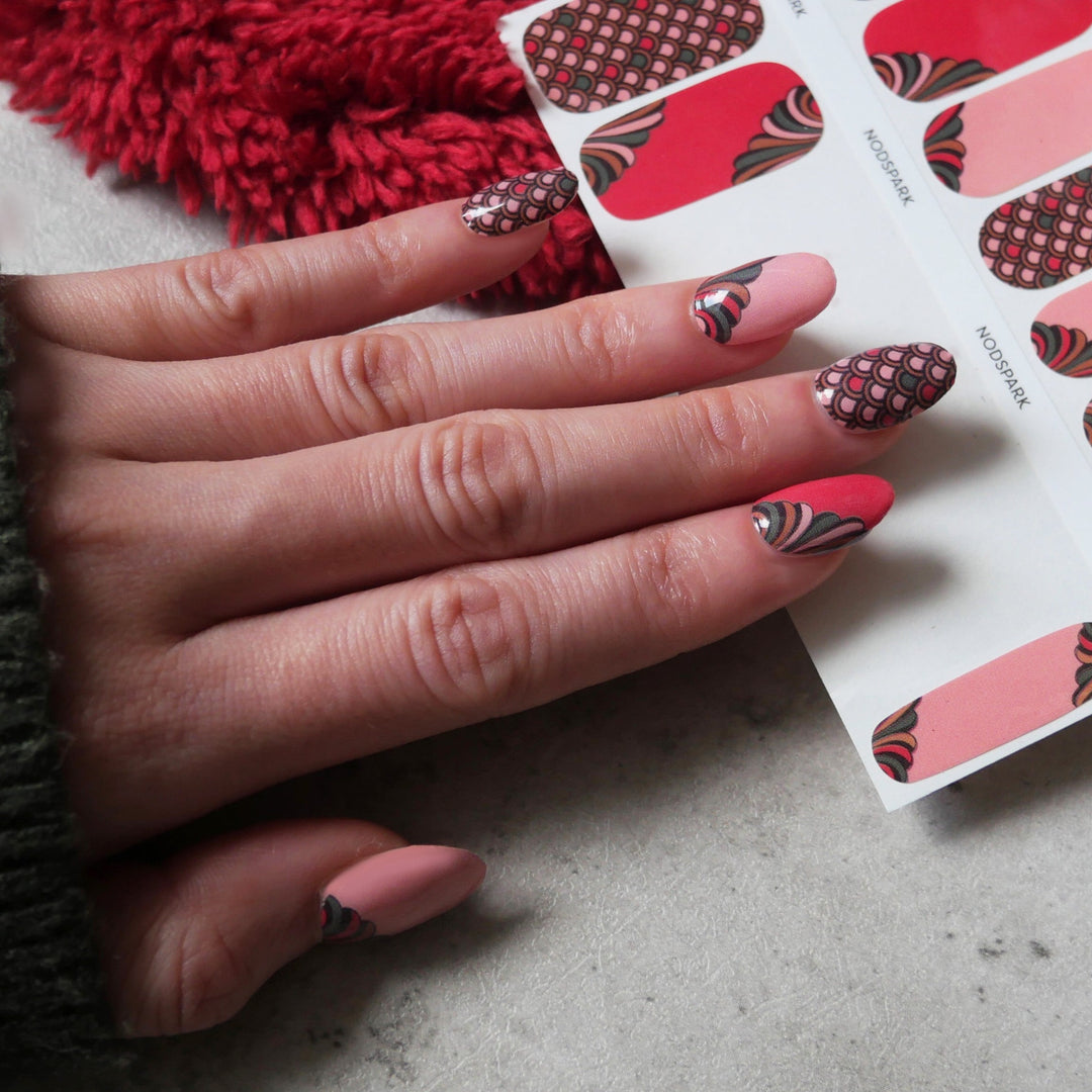 Festive Merlion Nail Wrap Manicure