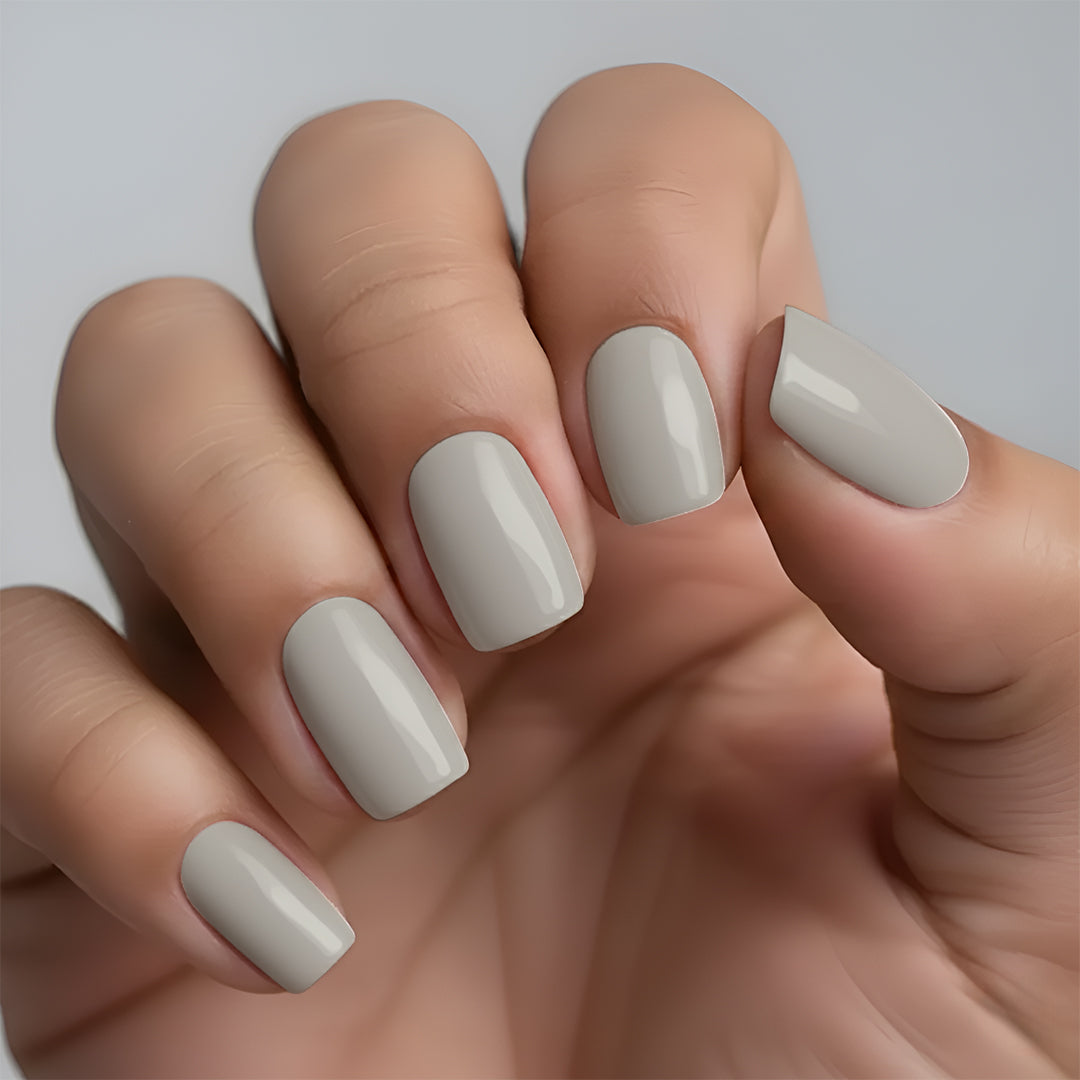 Classic Nude Koala Grey Nail Wrap Manicure