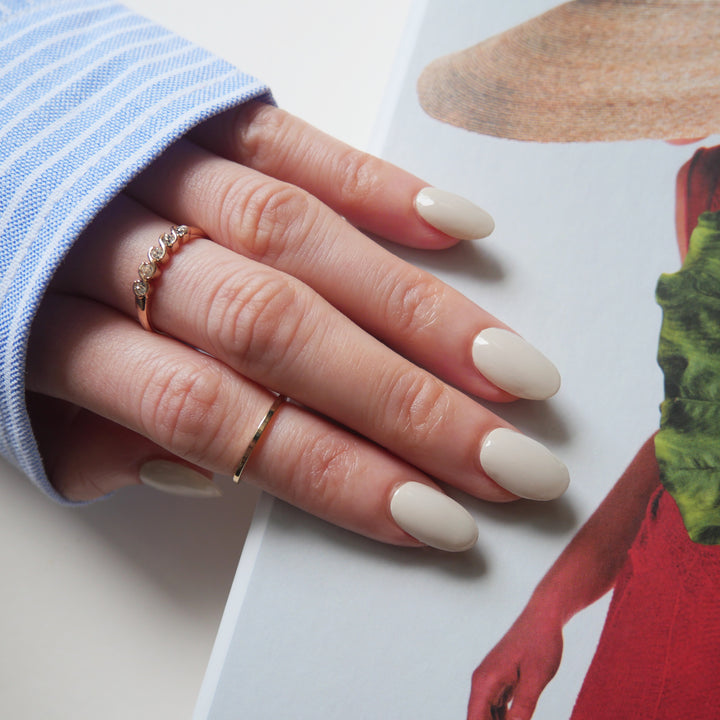 Classic Nude Beige Grey Nail Wrap Manicure