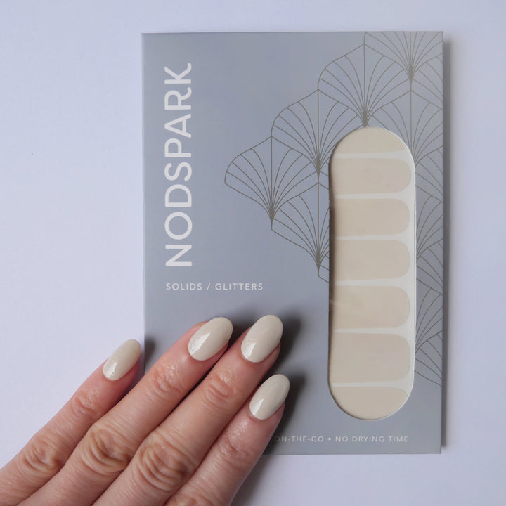 Classic Nude Beige Grey Nail Wrap Manicure