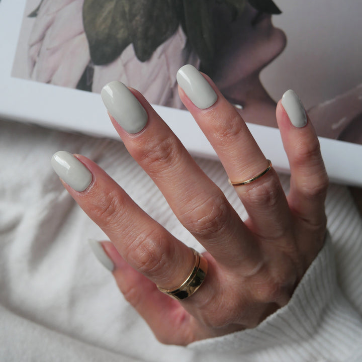 Classic Nude Koala Grey Nail Wrap Manicure