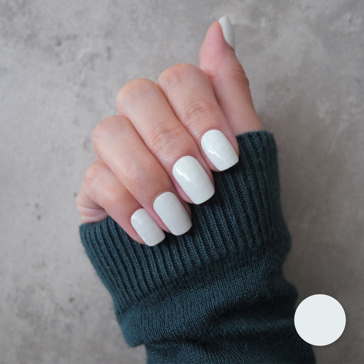 Classic Cool White Nail Wrap Manicure
