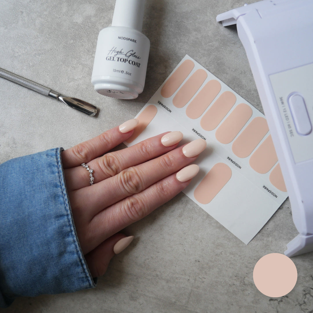 Classic Nude Eggshell Nail Wrap Manicure