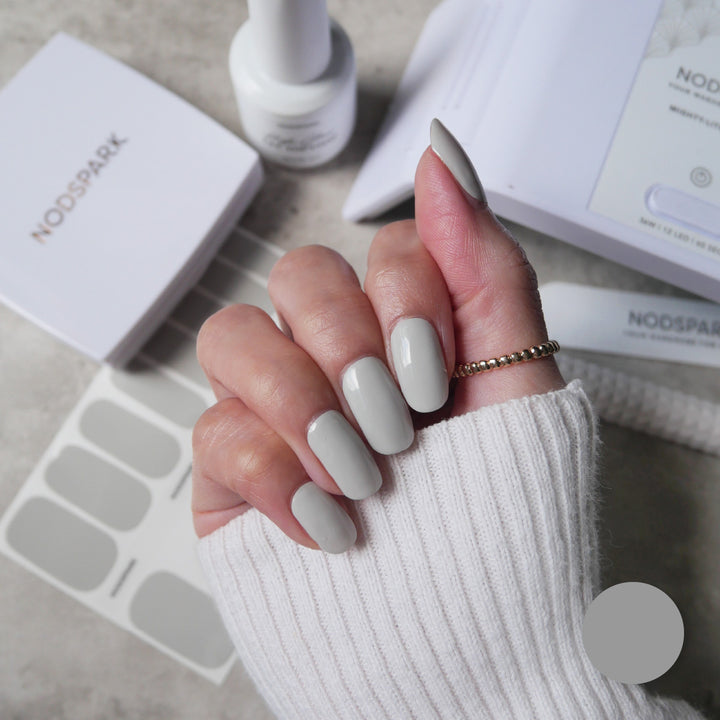 Classic Nude Koala Grey Nail Wrap Manicure