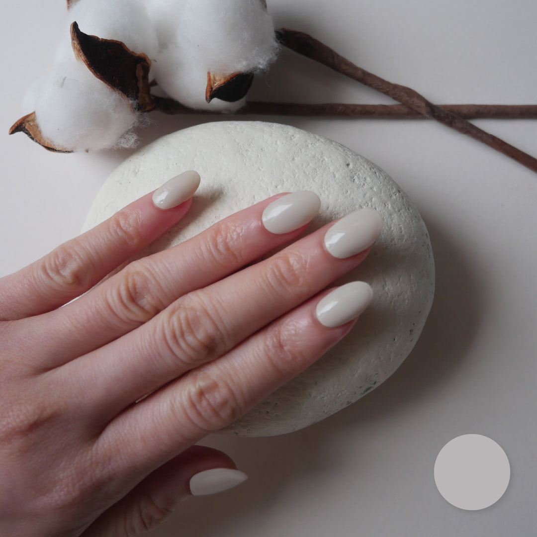 Classic Nude Beige Grey Nail Wrap Manicure