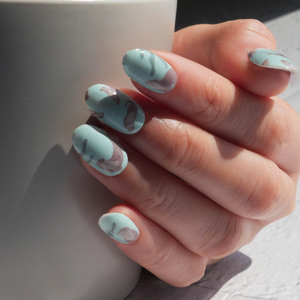 Hello from the Otter Side Nail Wrap Manicure Nodspark