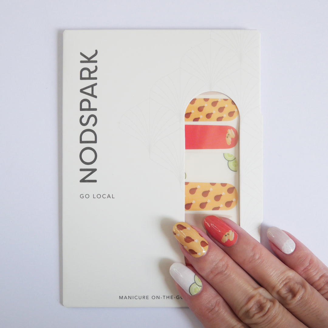 Chicken Rice Paradise Nail Wrap Manicure