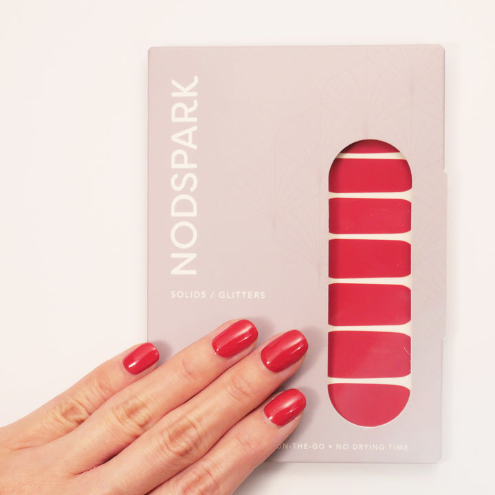 Classic Ruby Red Nail Wrap Manicure