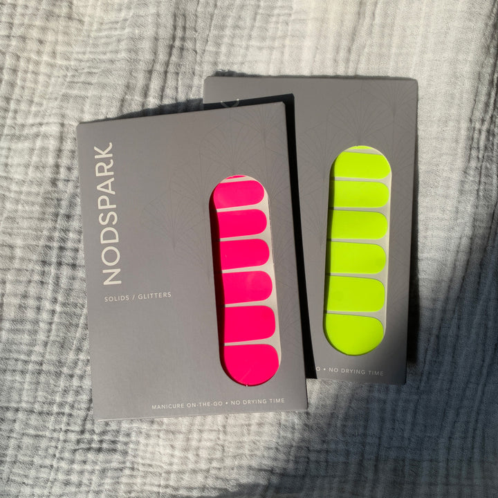 Classic Neon Yellow Nail Wrap Manicure