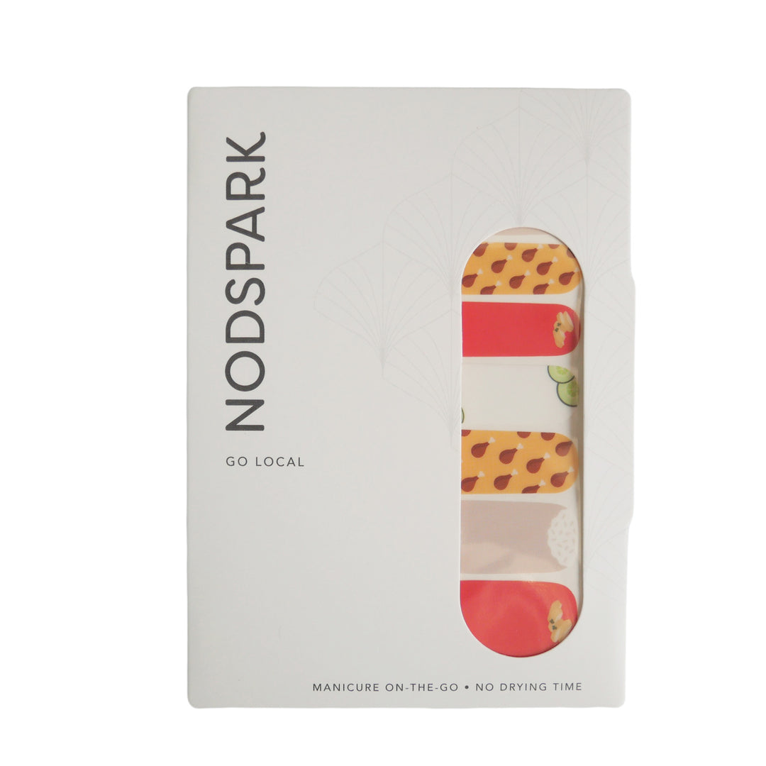 Chicken Rice Paradise Nail Wrap Manicure