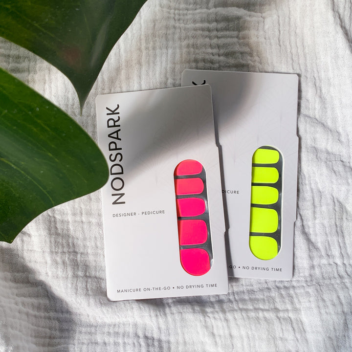 Classic Neon Pink Nail Wrap Pedicure