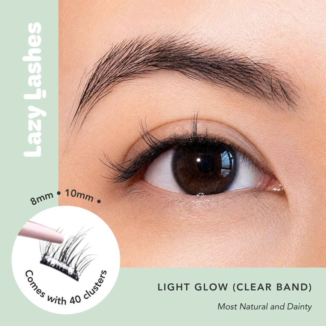 Everyday Light Glow (Clear Band) Lazy Lashes  (Press-On Lash Clusters)