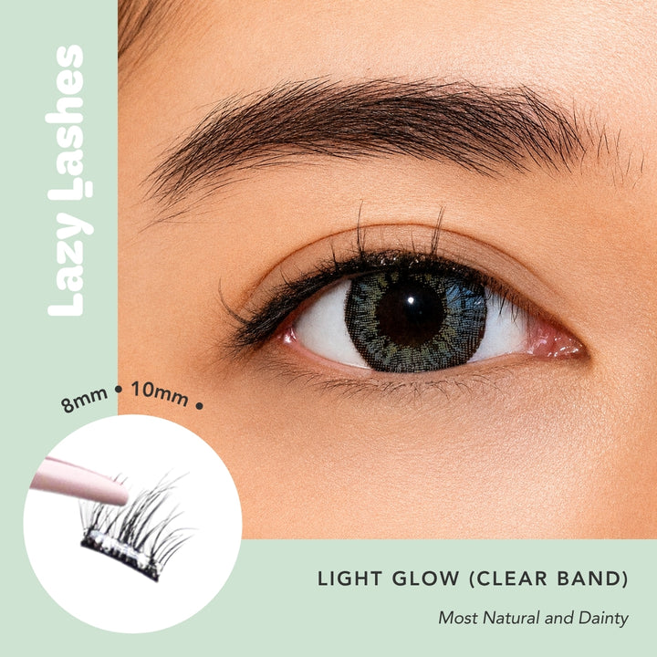 Everyday Light Glow (Clear Band) Lazy Lashes  (Press-On Lash Clusters)