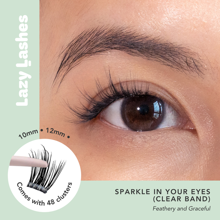 Everyday Sparkle In Your Eyes (Clear Band) Lazy Lashes (Press-On Lash Clusters)