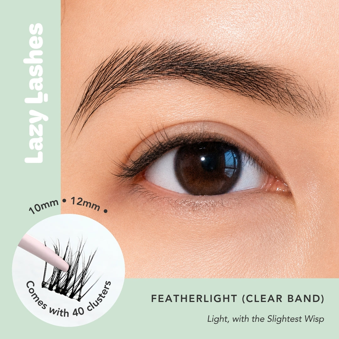 Everyday Featherlight (Clear Band) Lazy Lashes  (Press-On Lash Clusters)