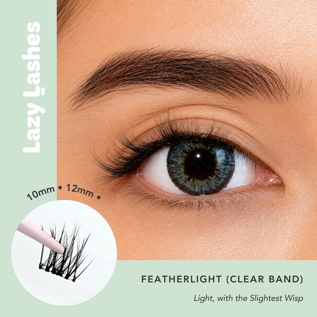 Everyday Featherlight (Clear Band) Lazy Lashes  (Press-On Lash Clusters)