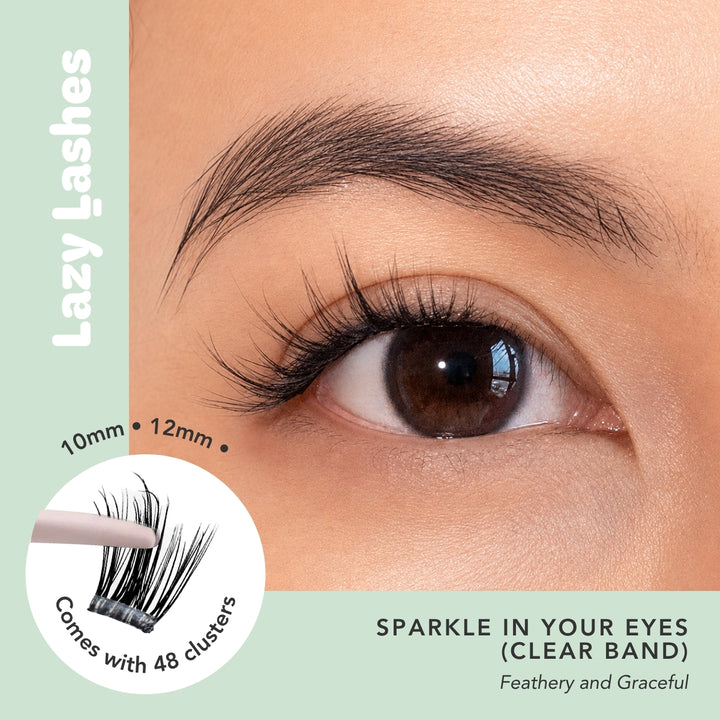 Everyday Sparkle In Your Eyes (Clear Band) Lazy Lashes (Press-On Lash Clusters)