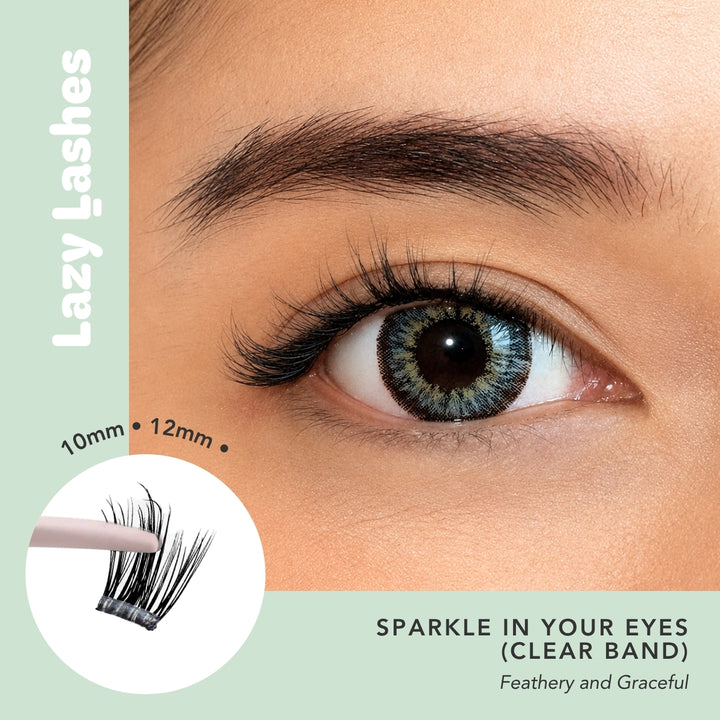 Everyday Sparkle In Your Eyes (Clear Band) Lazy Lashes (Press-On Lash Clusters)