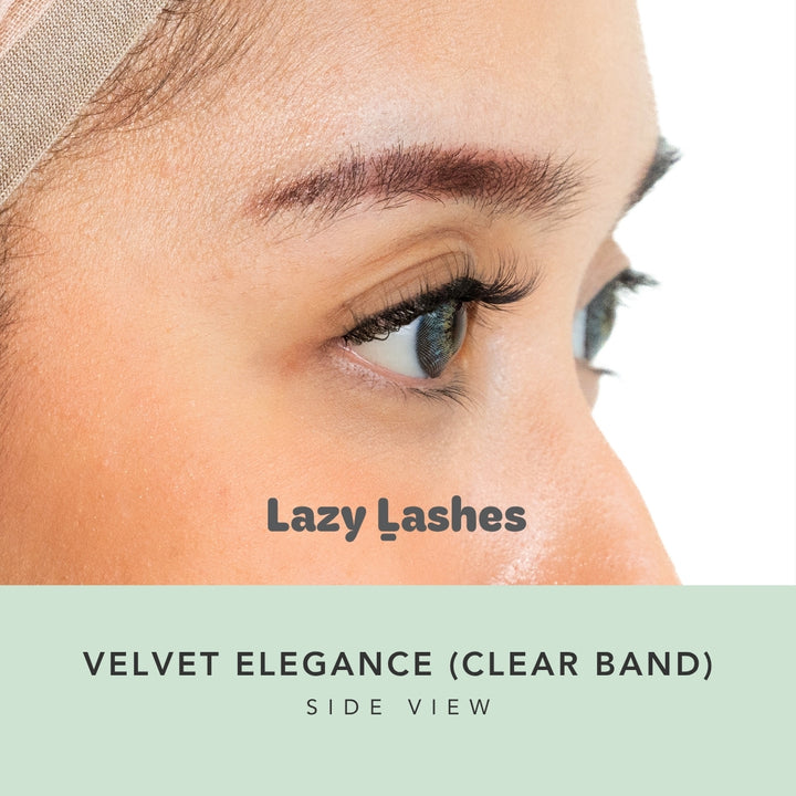 Everyday Velvet Elegance (Clear Band) Lazy Lashes (Press-On Lash Clusters)