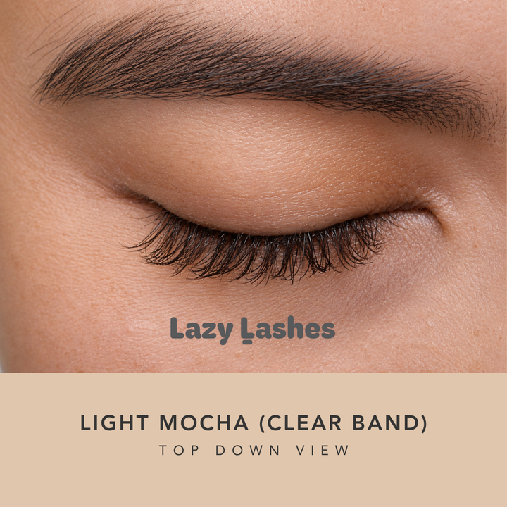 Everyday Light Mocha (Clear Band) Lazy Lashes (Press-On Lash Clusters)