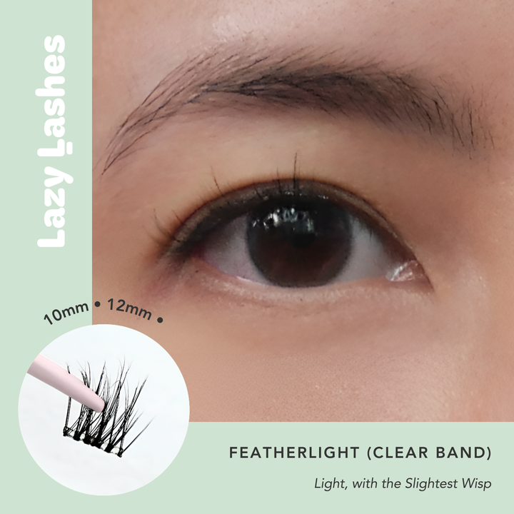 Everyday Featherlight (Clear Band) Lazy Lashes  (Press-On Lash Clusters)