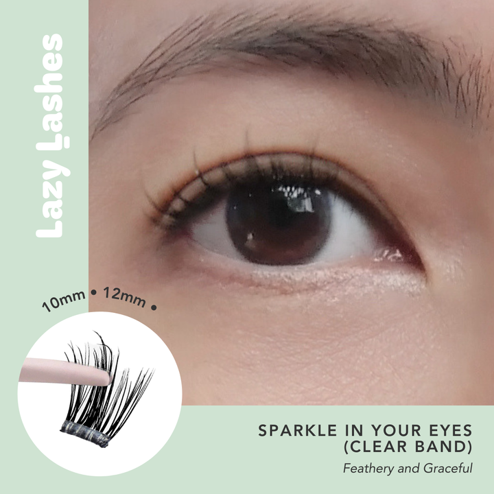 Everyday Sparkle In Your Eyes (Clear Band) Lazy Lashes (Press-On Lash Clusters)