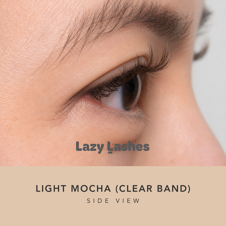 Everyday Light Mocha (Clear Band) Lazy Lashes (Press-On Lash Clusters)