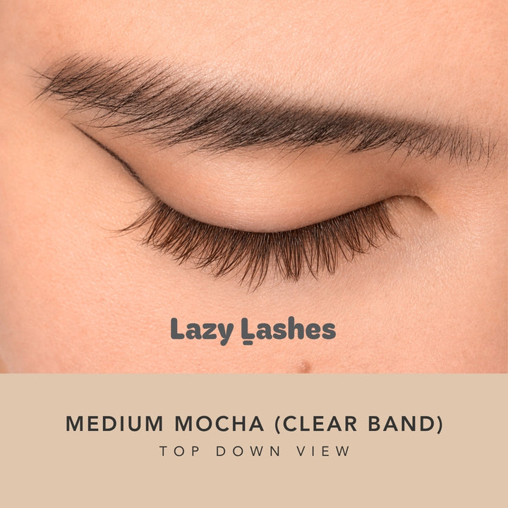 Everyday Medium Mocha (Clear Band) Lazy Lashes (Press-On Lash Clusters)