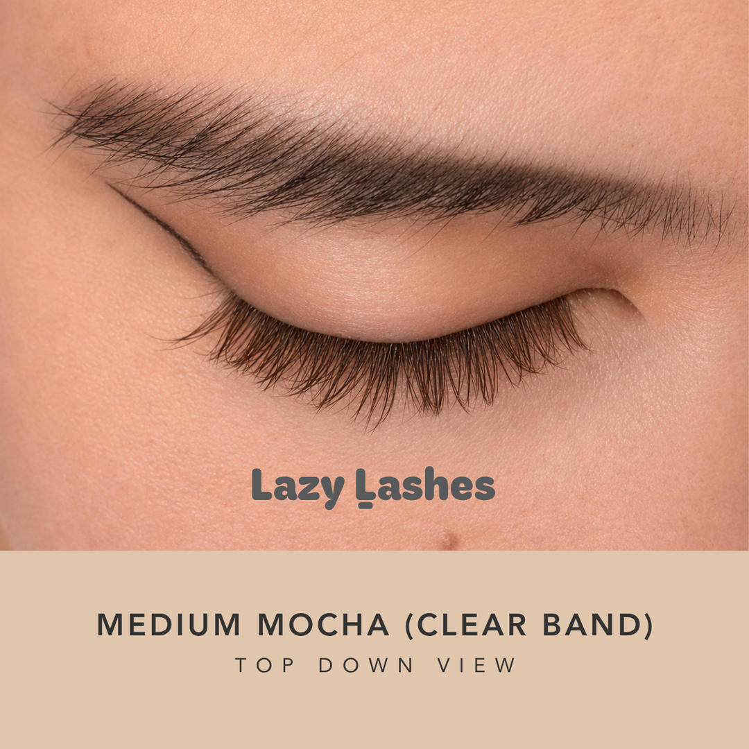 Everyday Medium Mocha (Clear Band) Lazy Lashes (Press-On Lash Clusters)