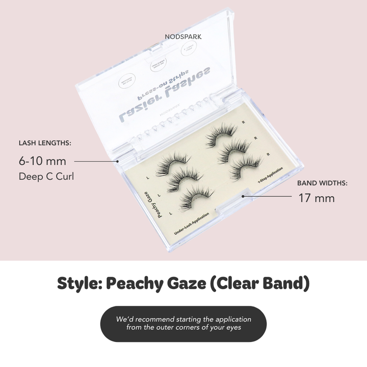Peachy Gaze (Clear Band) LAZIER Lashes (Lash Strips)