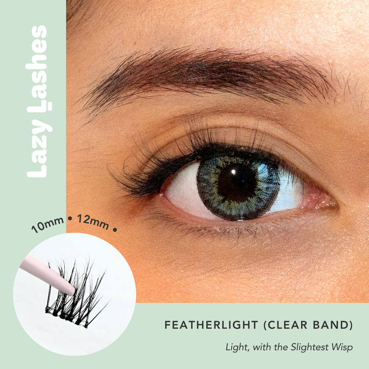 Everyday Featherlight (Clear Band) Lazy Lashes  (Press-On Lash Clusters)