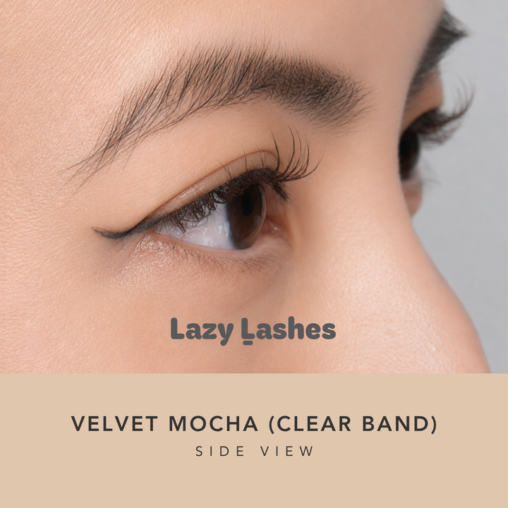 Everyday Velvet Mocha (Clear Band) Lazy Lashes (Press-On Lash Clusters)
