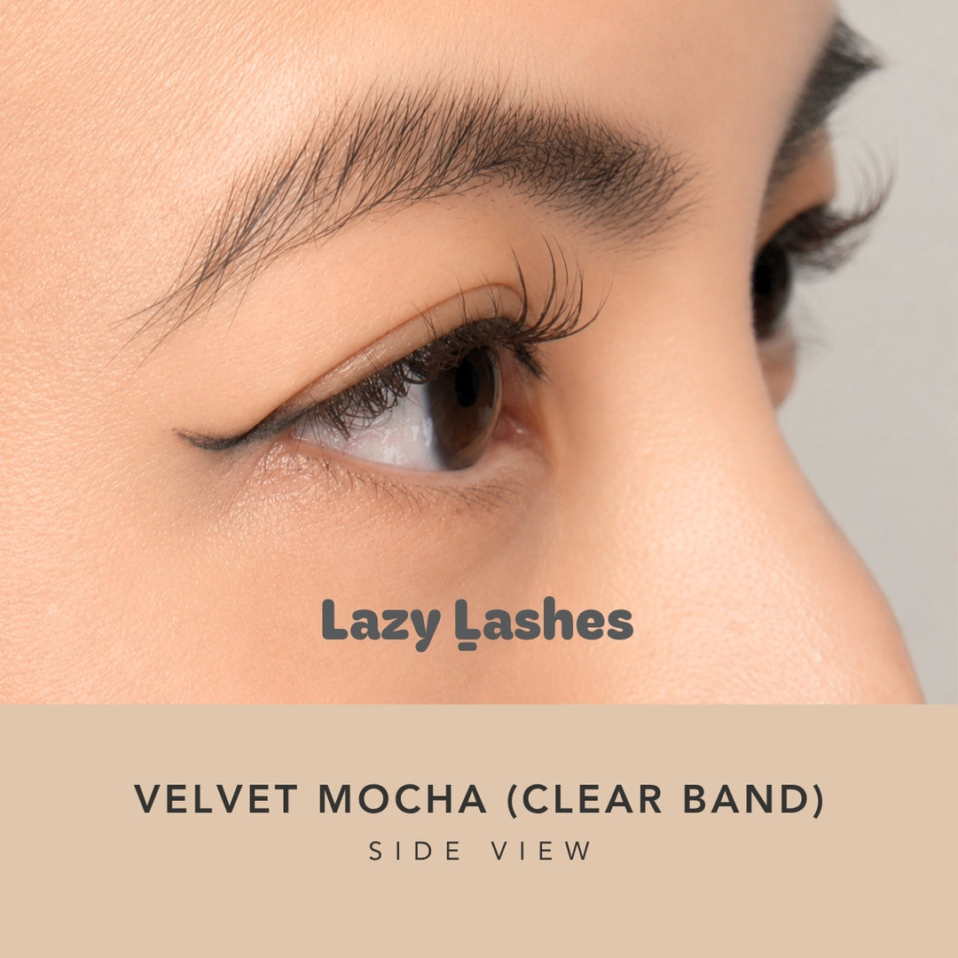 Everyday Velvet Mocha (Clear Band) Lazy Lashes (Press-On Lash Clusters)
