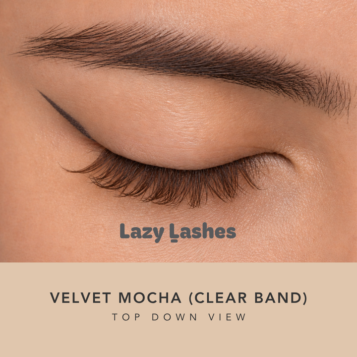 Everyday Velvet Mocha (Clear Band) Lazy Lashes (Press-On Lash Clusters)