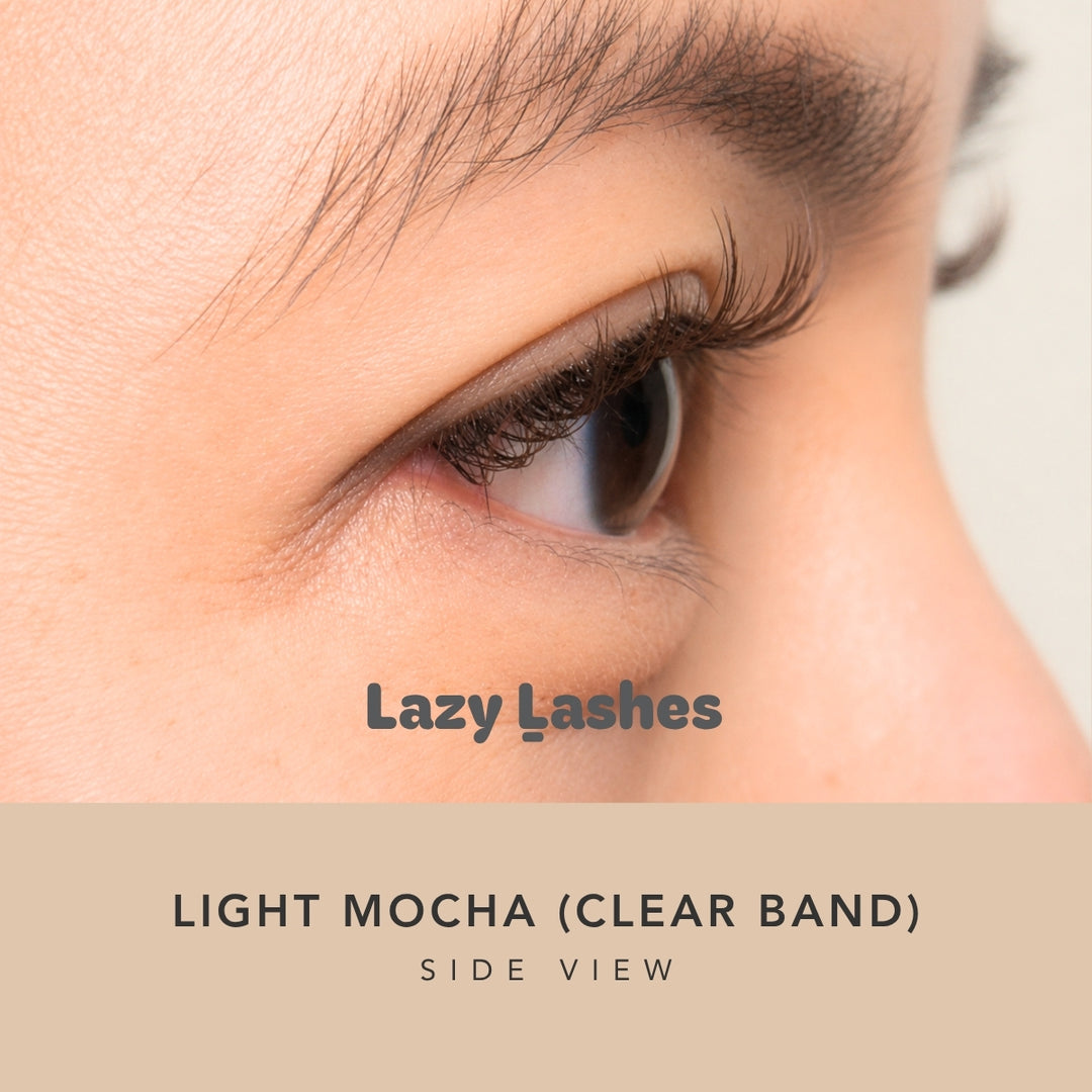 Everyday Light Mocha (Clear Band) Lazy Lashes (Press-On Lash Clusters)