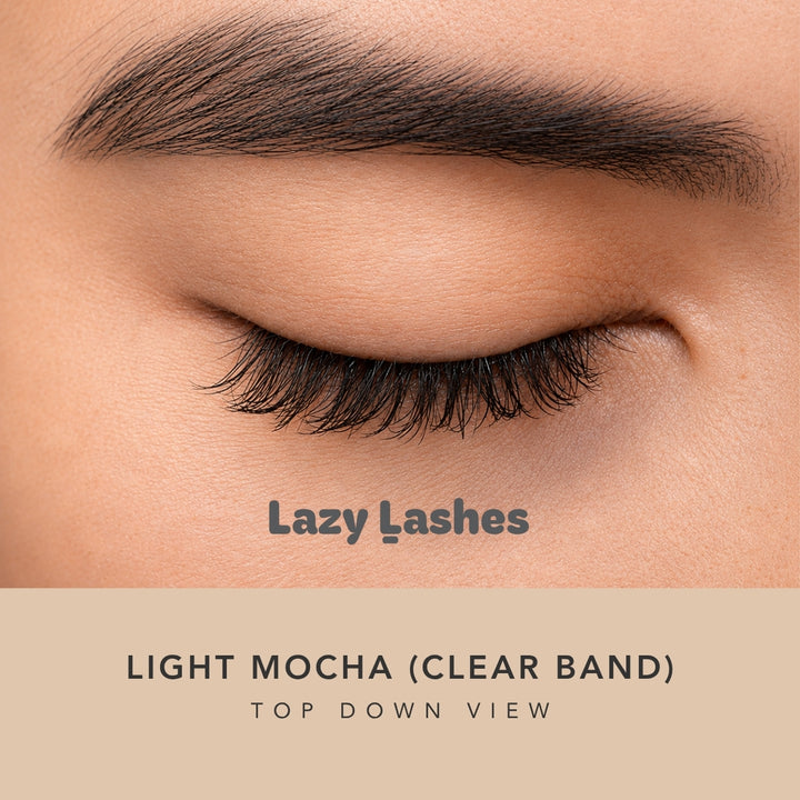 Everyday Light Mocha (Clear Band) Lazy Lashes (Press-On Lash Clusters)