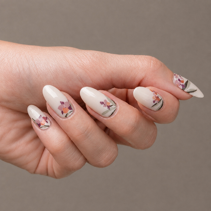 Orchids in Your Window Nail Wrap Manicure