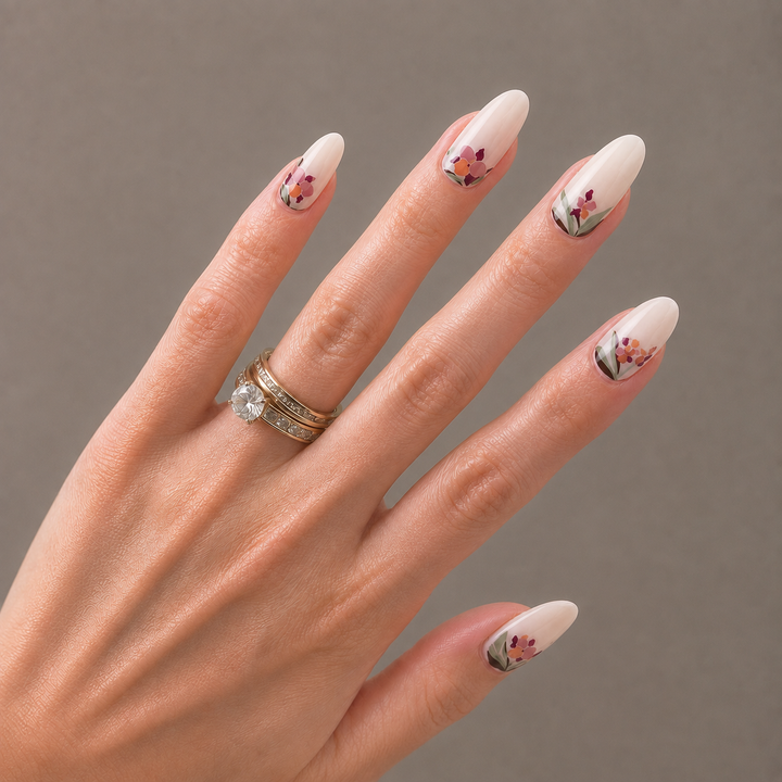 Orchids in Your Window Nail Wrap Manicure