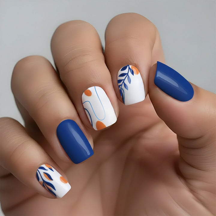 Abstract Leaves Nail Wrap Manicure