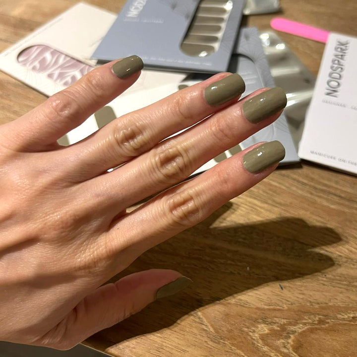 Classic Winter Classic Moss Nail Wrap Manicure