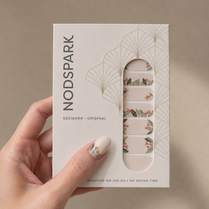 Birds of Paradise Nail Wrap Manicure