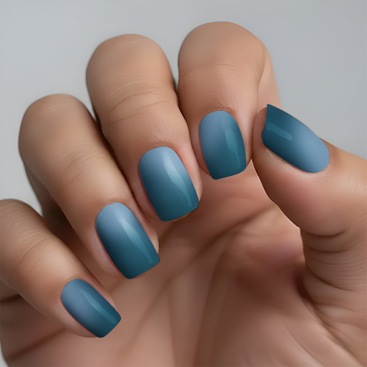 Blue Ocean Gradient Nail Wrap Manicure