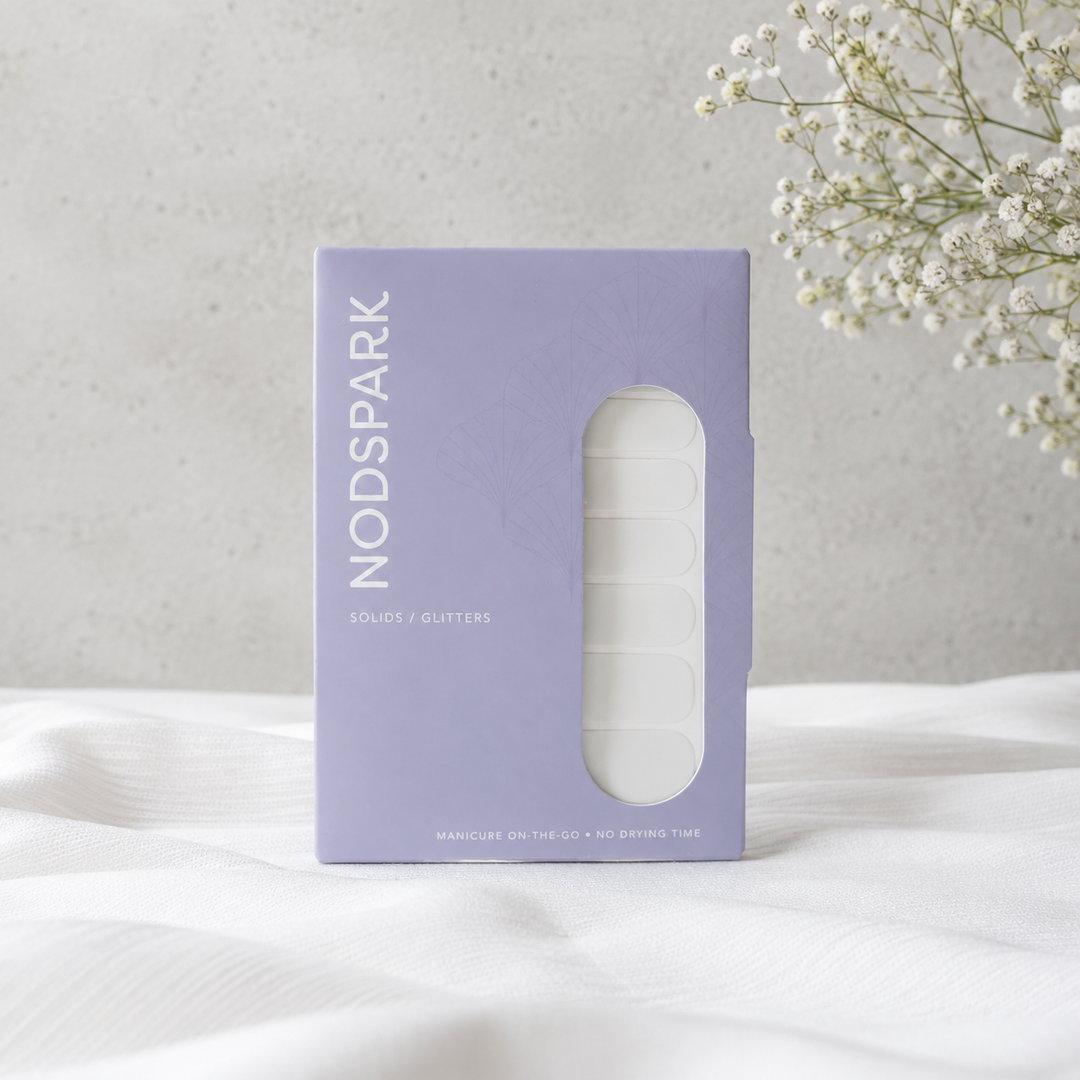 Classic Cool White Nail Wrap Manicure