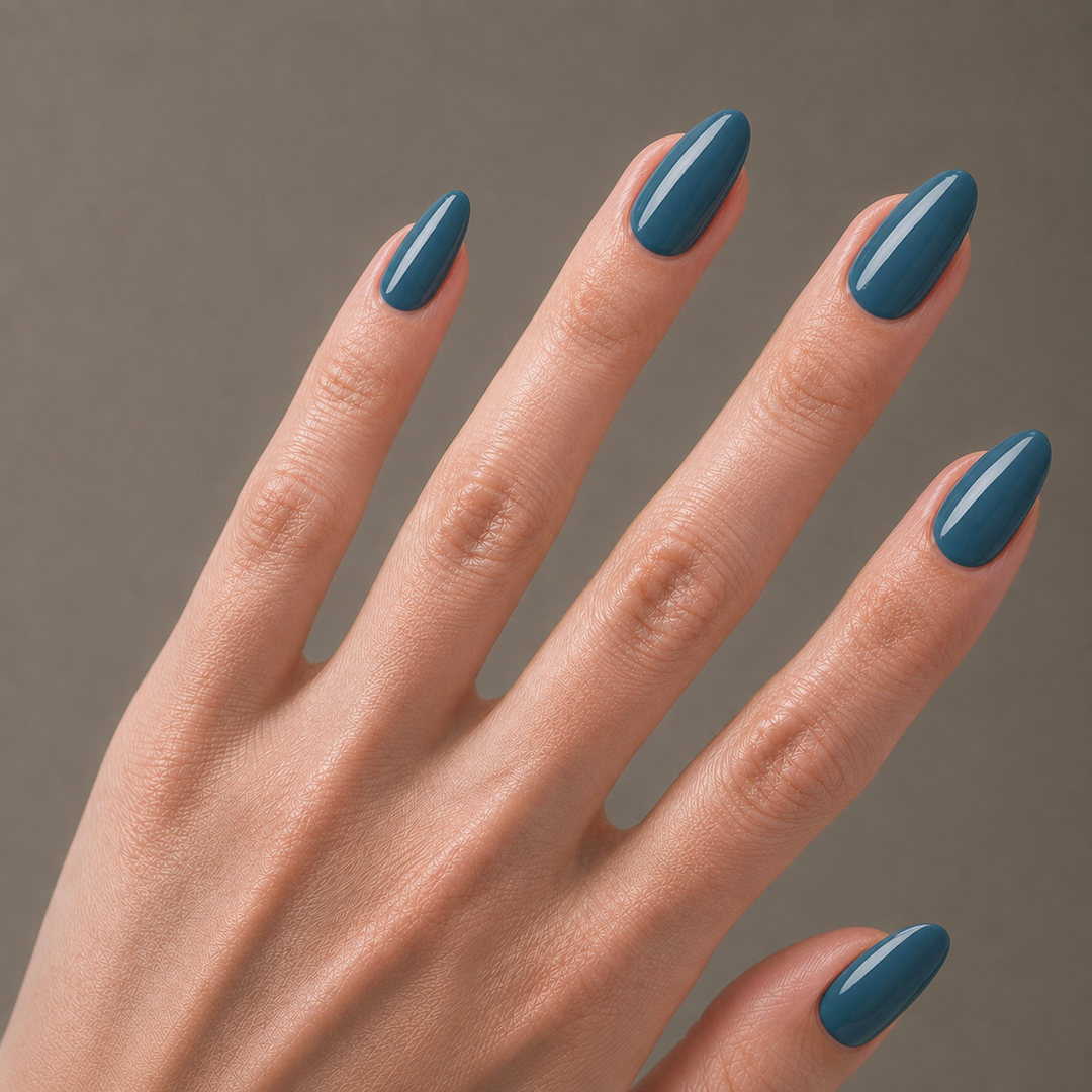 Classic Peacock Teal Nail Wrap Manicure