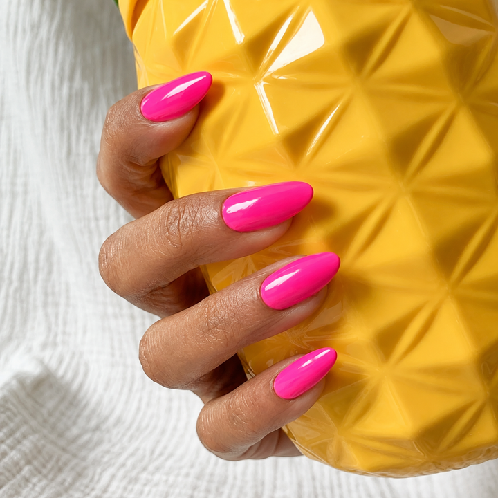 C0062 Classic Neon Pink Nail Wrap Manicure