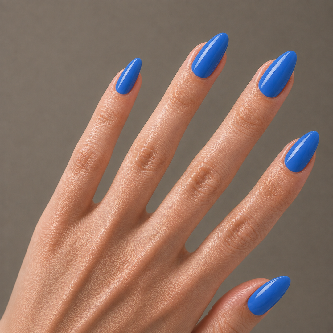 Classic French Blue Nail Wrap Manicure