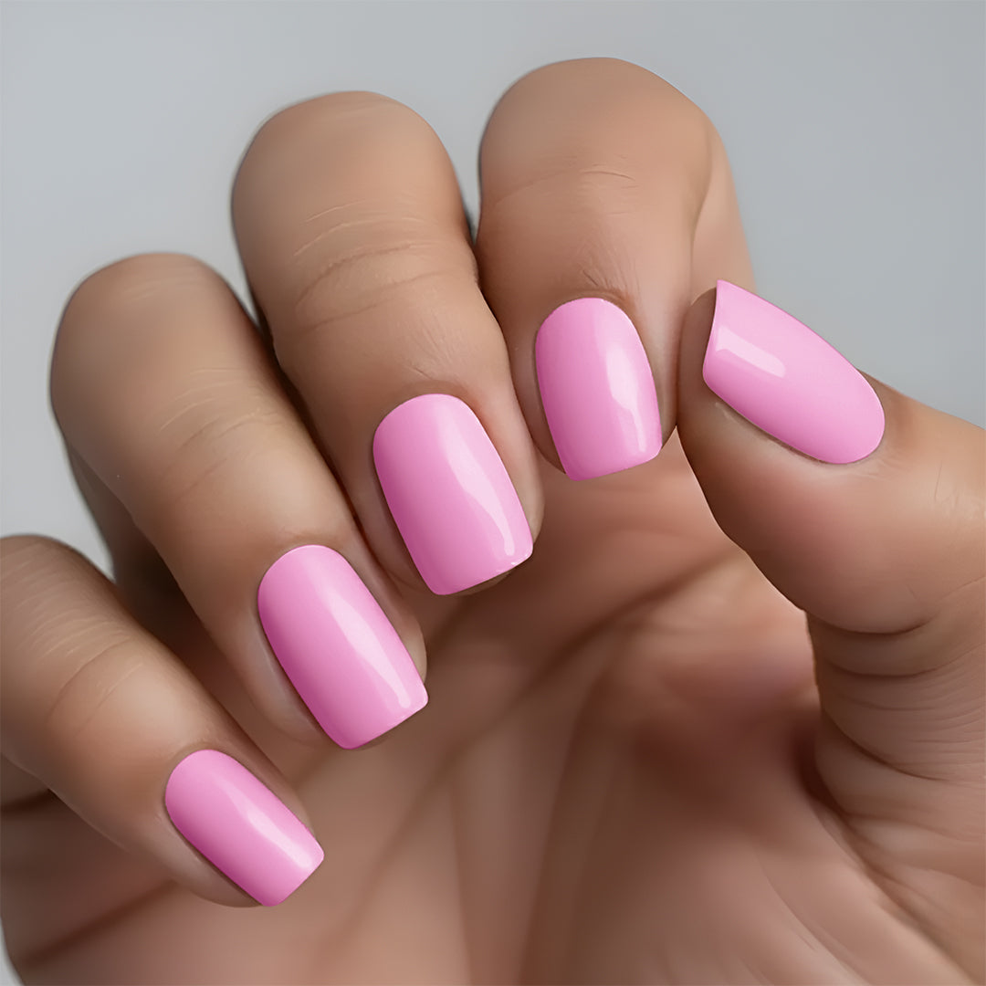 Classic Bubblegum Pink Nail Wrap Manicure