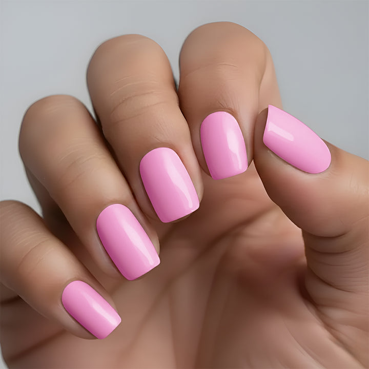 Classic Bubblegum Pink Nail Wrap Manicure