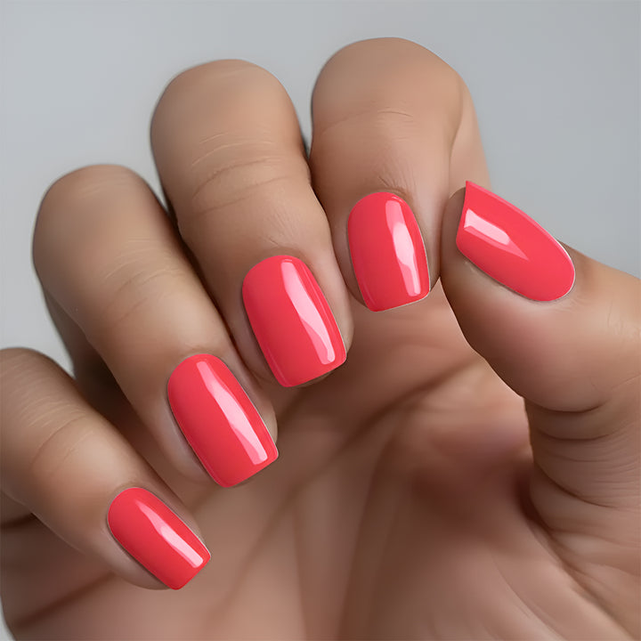 Classic Flaming Pink Nail Wrap Manicure